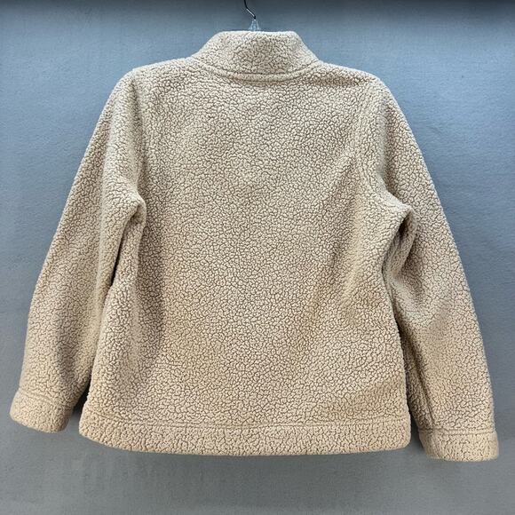 Tommy Hilfiger Sherpa Fleece Women's L Beige Quarter Zip Cozy Normcore Winter - Picture 2 of 8